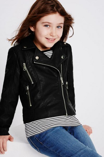 Transition Wear Faux Leather BIker Jacket Kitty and B