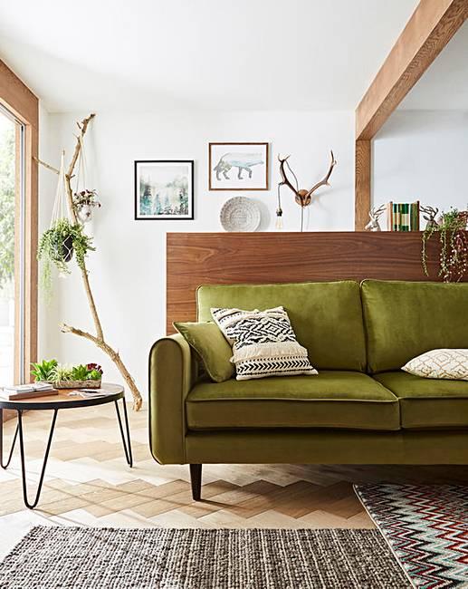 Olive Green and Brown Living Room Inspiration| Today we're talking inspiration for a green living room. Green is a really versatile colour to decorate your home with. But, which colours and tones work well? What kind of accessories work with green? This post gives you ideas for pulling together an elegant green colour palette and pieces for your home. Read more: kittyandb.com #colourpalette #olivegreen #greenlivingroom #greencolorpalette #greenaesthetic 