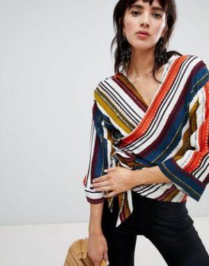 Stripe Wrap Top