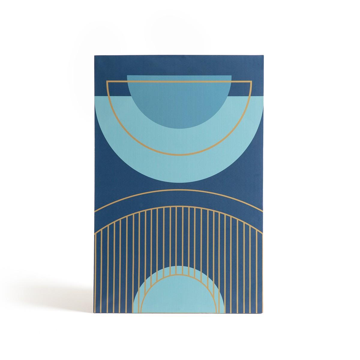 This £15 Art deco print in blue and gold is the perfect to complement a navy and green living room| Today we're talking inspiration for adding green to your living room. Green is a really versatile colour to decorate your home with. But, which colours and tones work well? What kind of accessories work with green? This post gives you ideas for pulling together an elegant green colour palette and pieces for your home. Read more: kittyandb.com #greenlivingroom #greenaccessories #bluecolorpalette #goldaccessories #interiordecoratinginspiration #blueaesthetic #blueandgold #artdeco #wallart