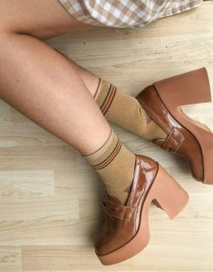 Brown Chunky Heel