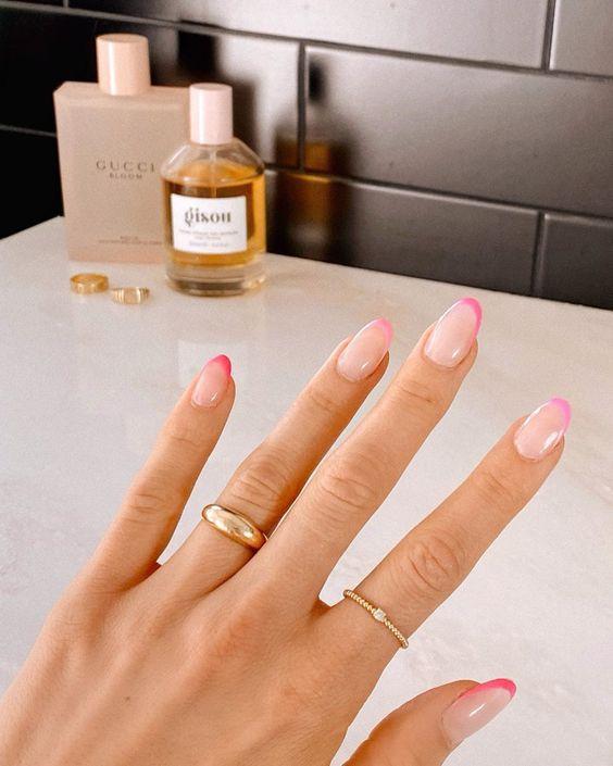 Pink Ombre Pink French Manicure Tips | We love a classic French manicure, it's elegant and timeless. But, we also love classic with a twist. Here are all the alternative French manicure styles you need | www.kittyandb.com #PinkAesthetic #PinkNails #NailArt #French #Tip #Ombre