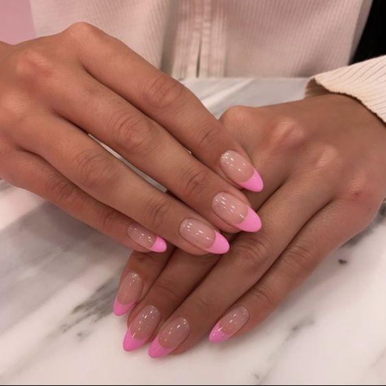 Pink French Manicure Tips | We love a classic French manicure, it's elegant and timeless. But, we also love classic with a twist. Here are all the alternative French manicure styles you need | www.kittyandb.com #PinkAesthetic #PinkNails #NailArt #French #Tip