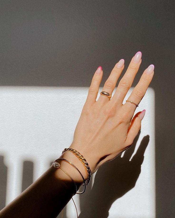 Pink Ombre Pink French Manicure Tips | We love a classic French manicure, it's elegant and timeless. But, we also love classic with a twist. Here are all the alternative French manicure styles you need | www.kittyandb.com #PinkAesthetic #PinkNails #NailArt #French #Tip #Ombre