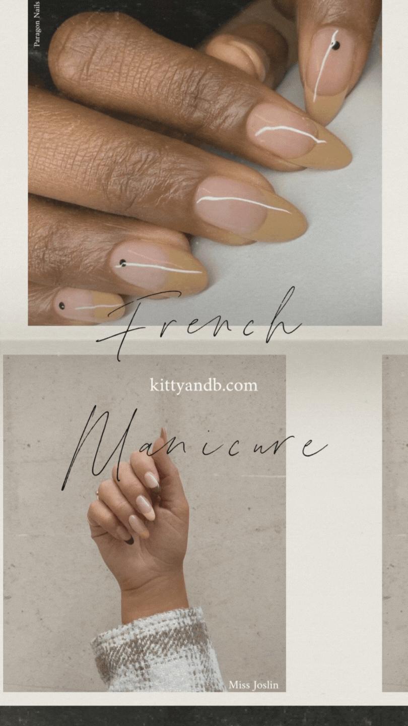 Alternative French Manicure Tips| We love a classic French manicure, it's elegant and timeless. But, we also love classic with a twist. Here are all the alternative French manicure styles you need | www.kittyandb.com #FrenchManicure #Nails #Monochrome #Brown #Pink #NailArt #French #Tip