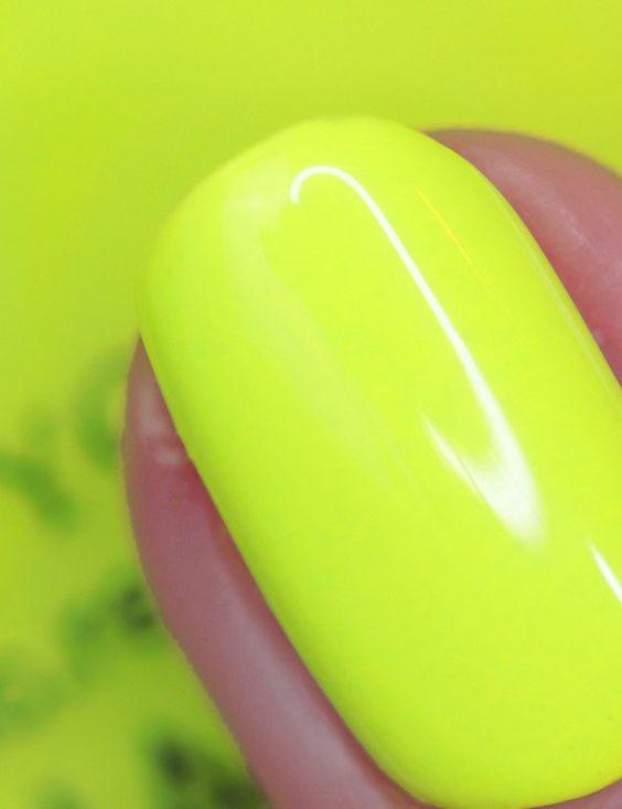 Neon Yellow Cruelty Free Vegan Nail Polish | If you'e looking to create a neon nail look, you're going to need a great neon polish. And some inspiration! We're sharing the alternative French manicure styles you need to try now | www.kittyandb.com #Nails #NailArt #YellowNails #Yellow #Tip #Fluro #Neon #Vegan #CrueltyFree