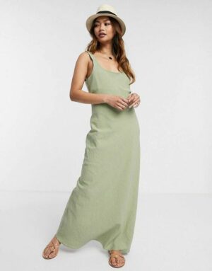Sage Green Linen Maxi Cami Dress
